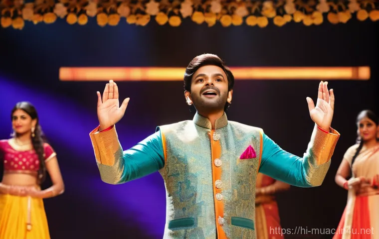 뮤지컬 배우 해외 진출 성공 사례 - **Prompt 1: A Luminous Ascent to Global Stardom**
    "A majestic wide shot of a talented Indian mus...