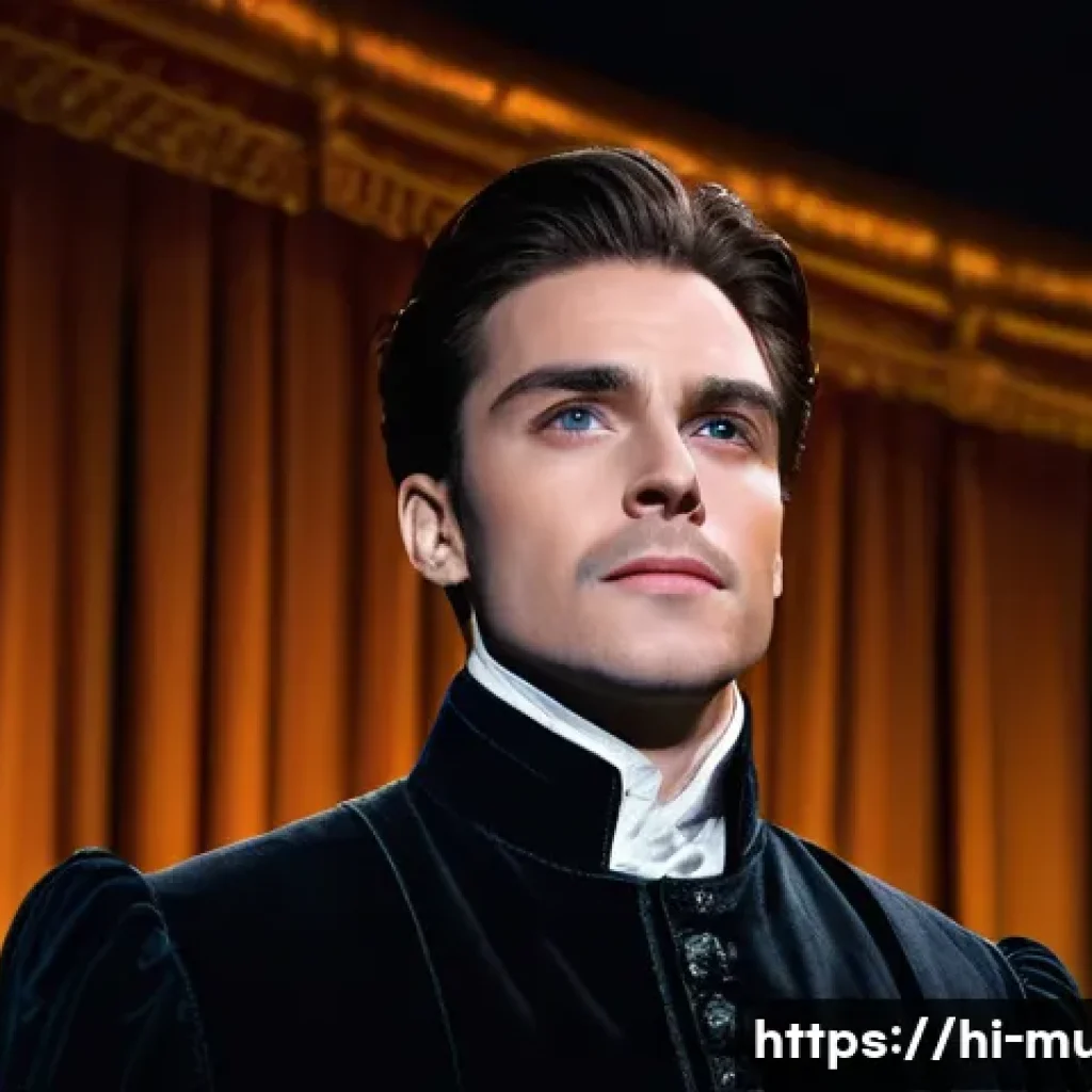 뮤지컬 배우와 스토리텔링 스킬 - **Emotional Depth of a Musical Actor:**
    A close-up shot of a musical theater actor on a dimly li...