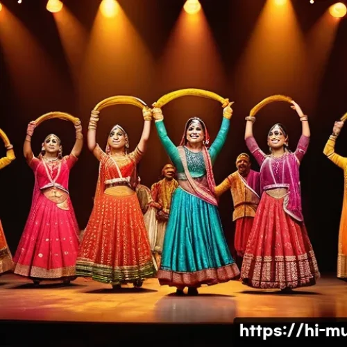 Home 31 뮤지컬 배우의 협동 프로젝트 사례 - A vibrant backstage scene in a Hindi musical theater production, showing a diverse team of performer...